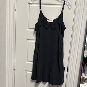 BNWT! Slinky Black Spaghetti Strap Dress size large Smoke free